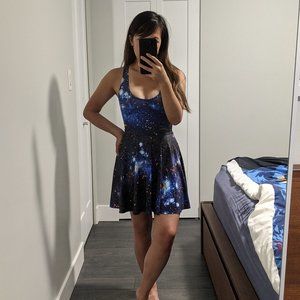 Blackmilk Galaxy Blue Reversible Skater Dress XS